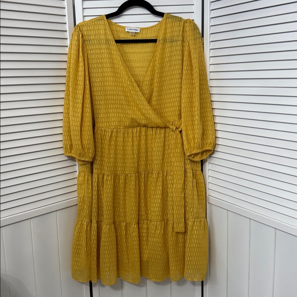 Calvin Klein Golden Yellow Dress - Picture 1 of 4
